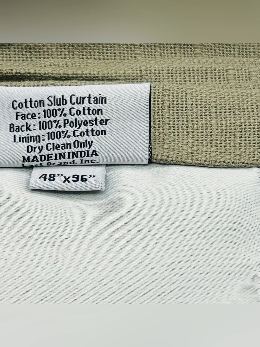 QUINCE Set Of 2 48x96 Cotton Slub Room Darkening Curtains Grey 0370